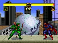une photo d'Ã©cran de Justice League Task Force sur Sega Megadrive
